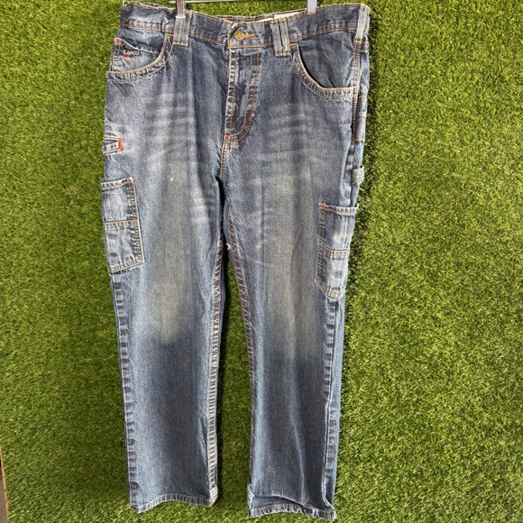 LAPCO FR Flame Resistant Mens 36x30 Blue Denim Carpenter Work Pants - Picture 1 of 5